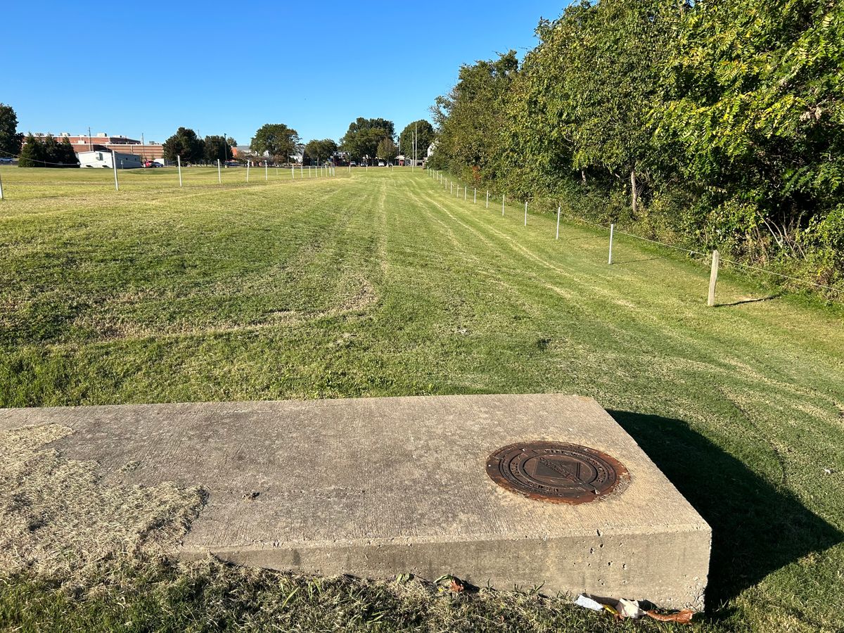 Hole #16 Tee Pad. There is no hole post. 