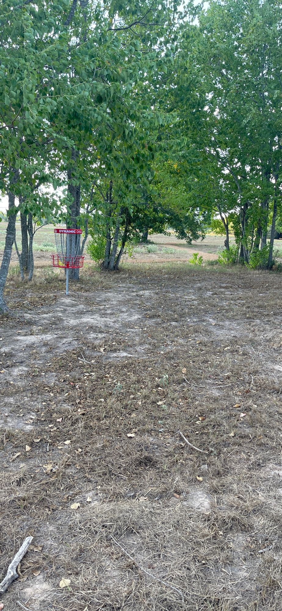 30’ on opposite side of green