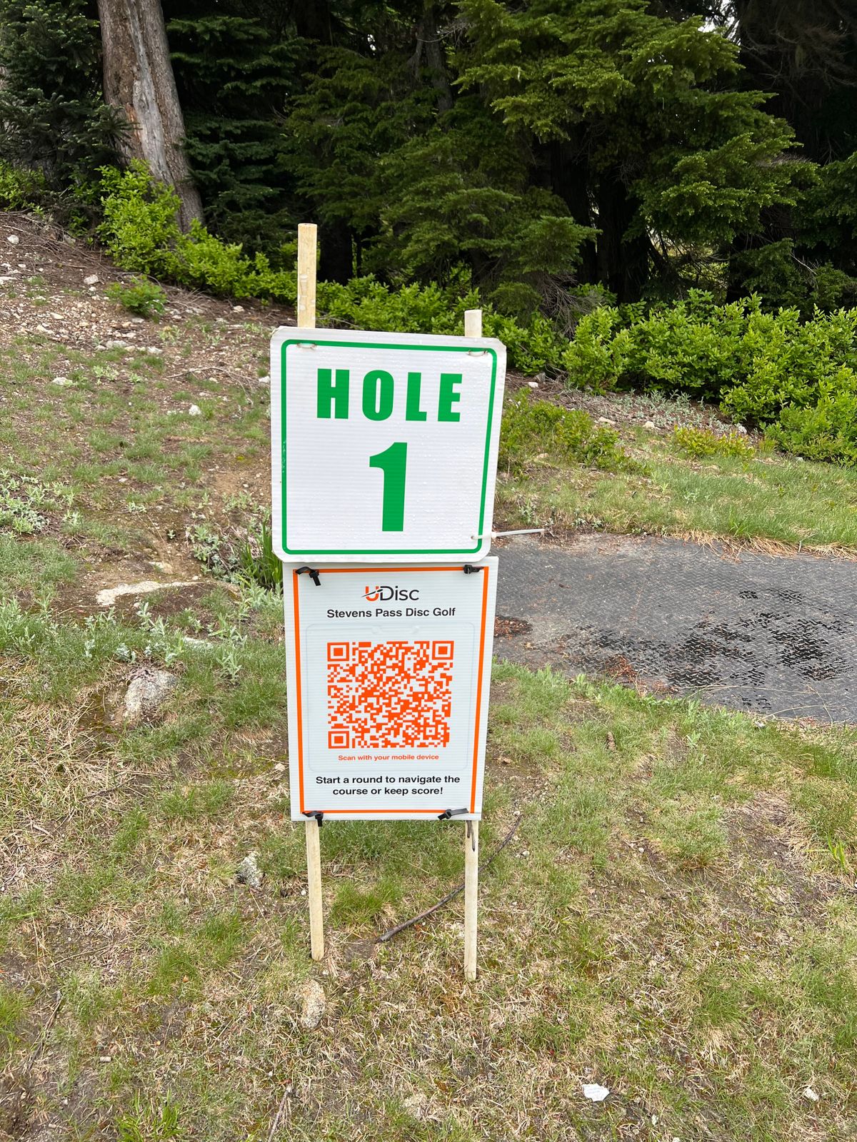 New UDisc sign installed at hole 1.