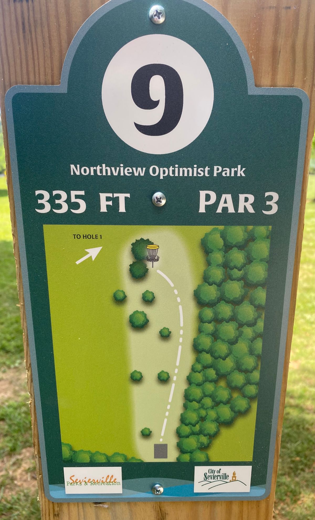 Hole #9 Tee Sign
