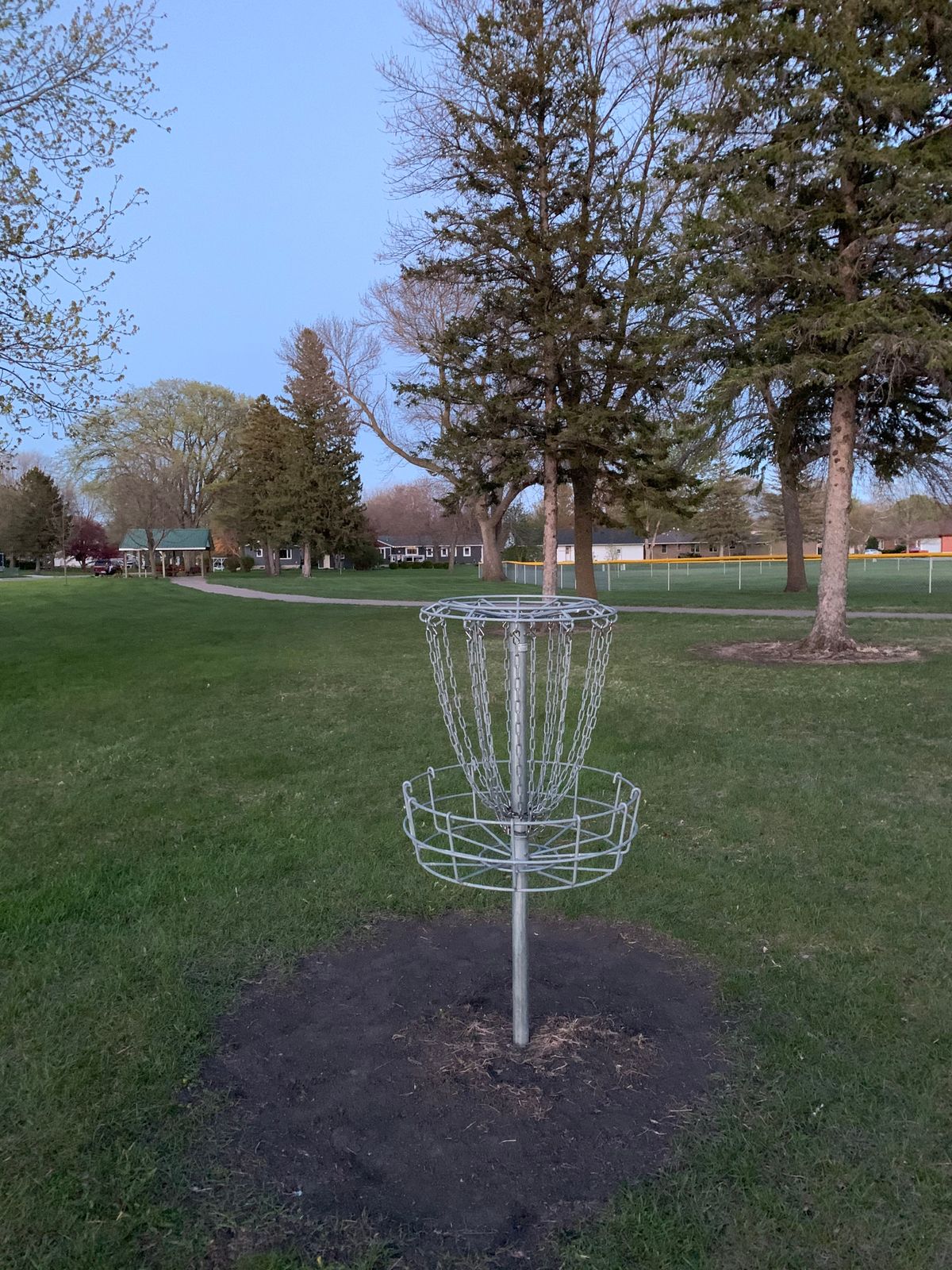 Hole 7 basket view back to teepad