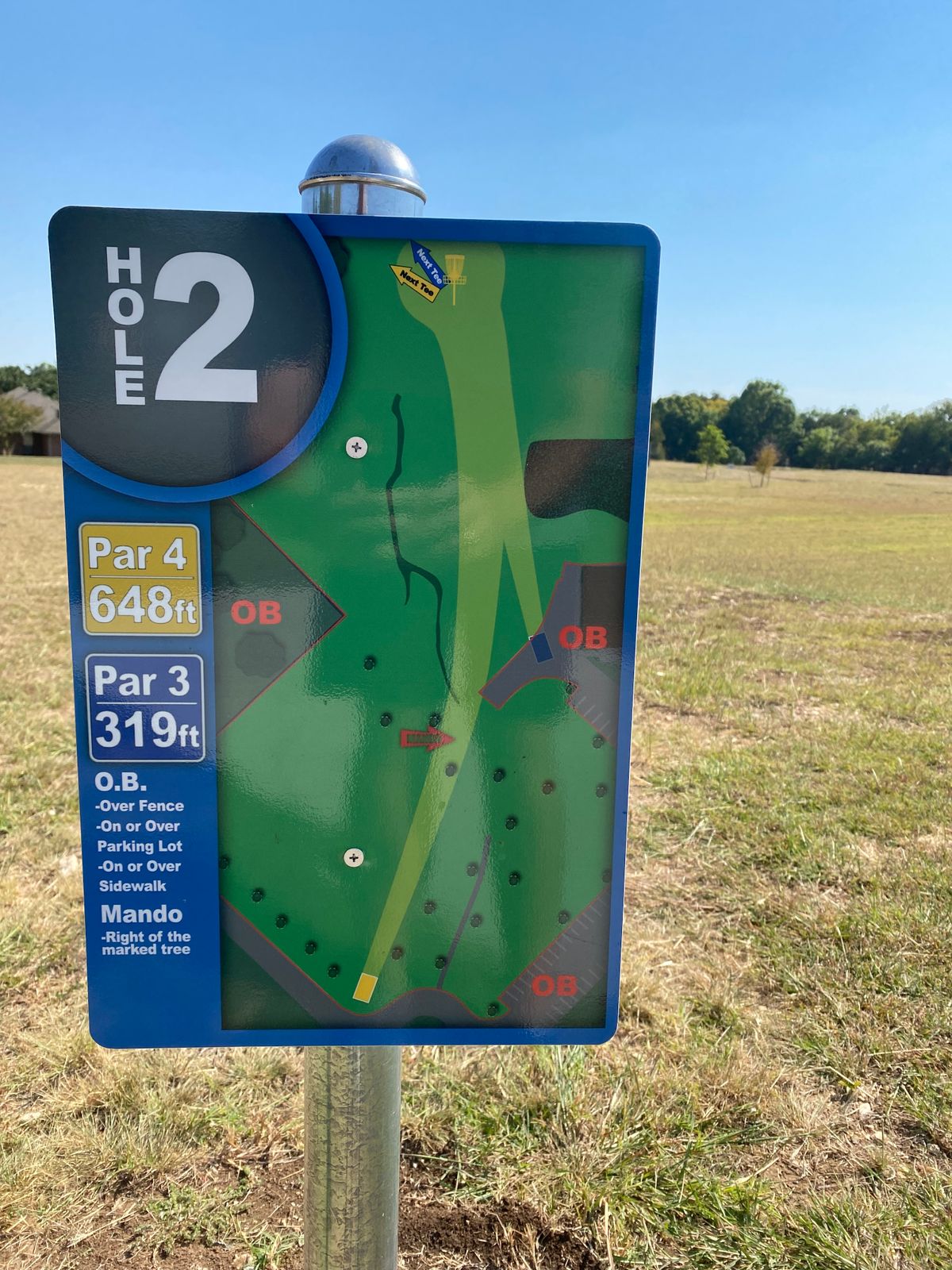 Hole 2 sign