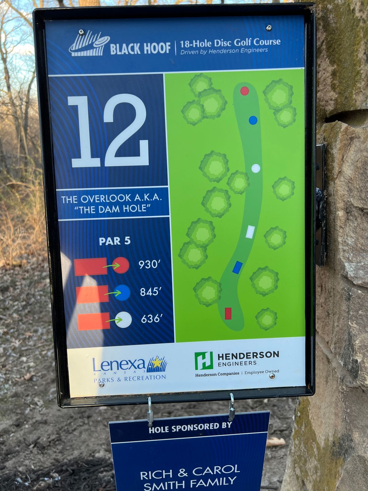 Hole 12 long tee marker