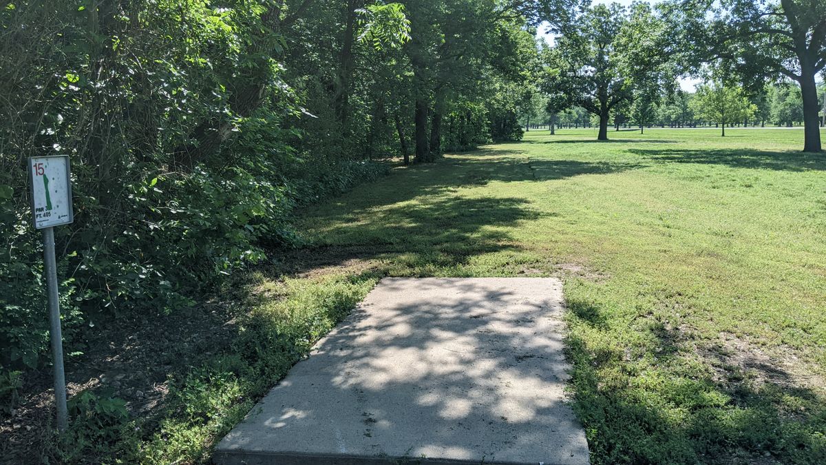 Tee #14 on UDisc (sign says 15)