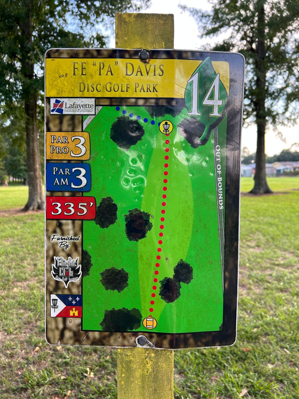 Hole 14 Tee Sign