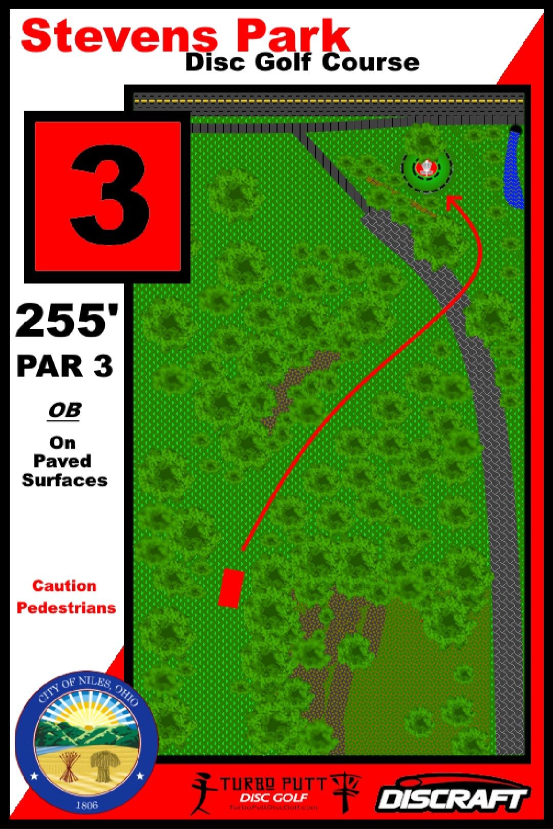 Hole 3 Red Tee Sign