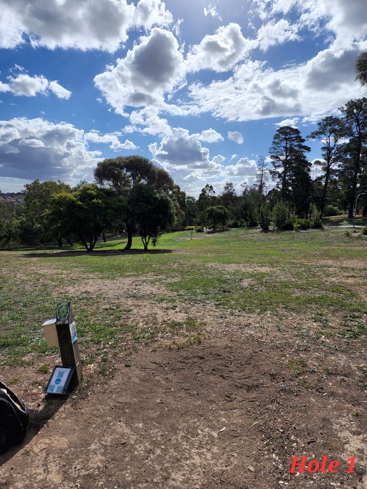 Downhill, straight or hyzer approach. Putter is recommended.