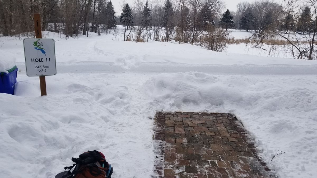 Hole 17 shoveled winter 2018-19