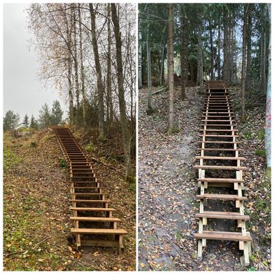 New stairs in hole 1 and route 2 to 3