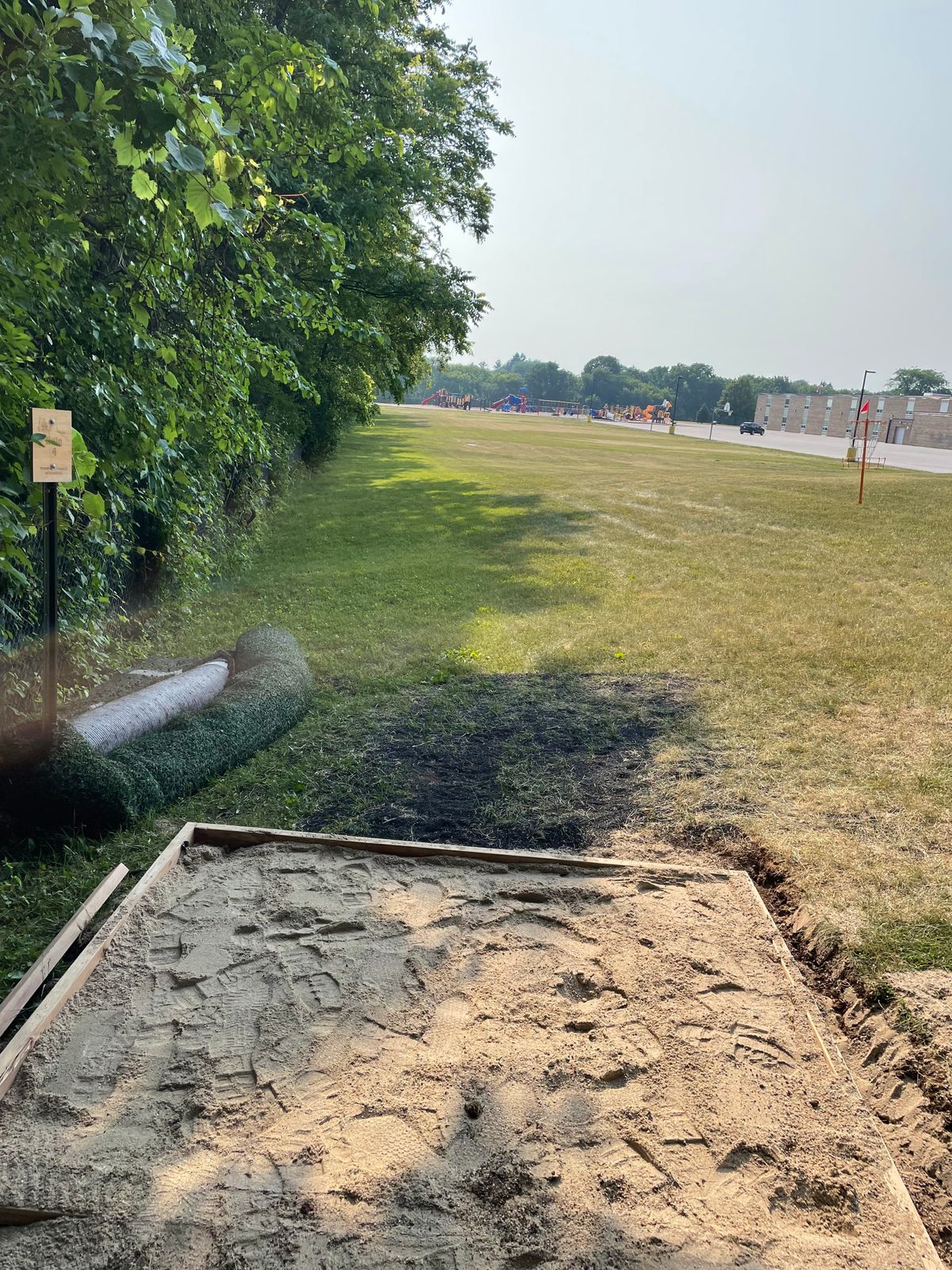 4 - Sand-filled tee pad is the only pad. Listed as par 3 but almost 500 feet and flat.