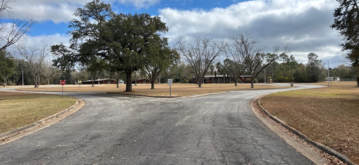 Practice area as you approach course
