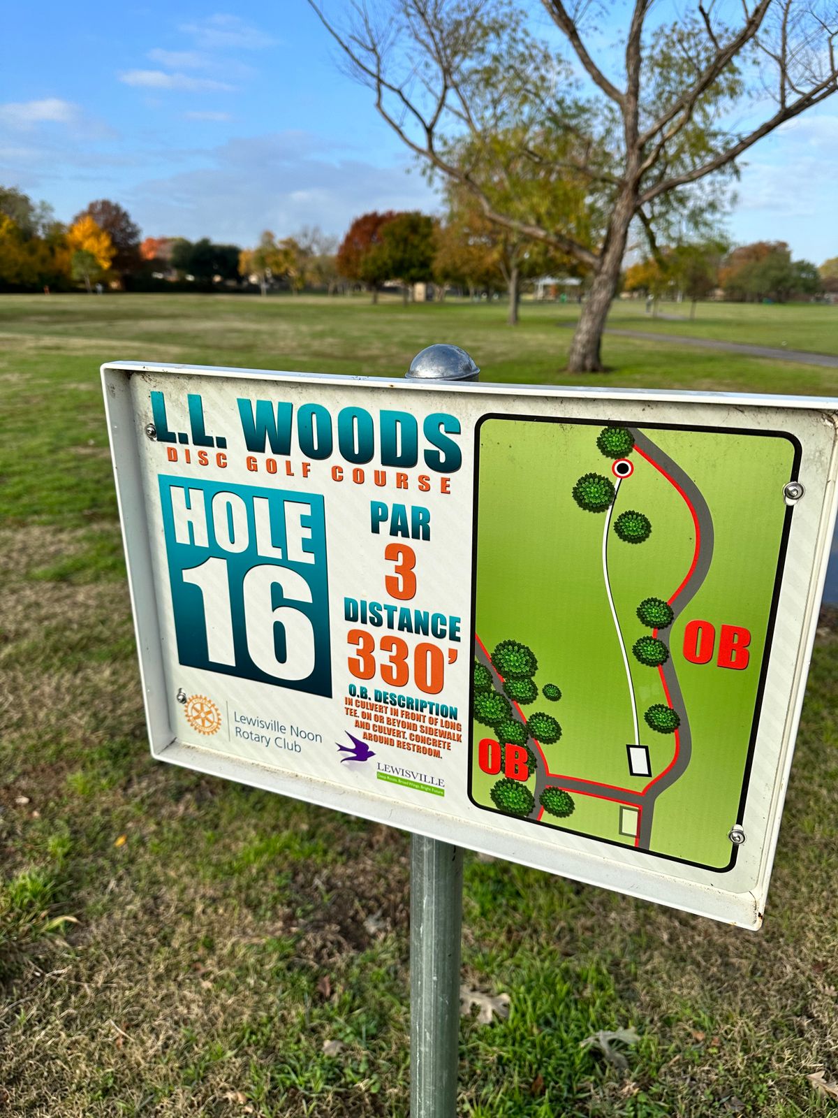 Hole 16 Tee Sign