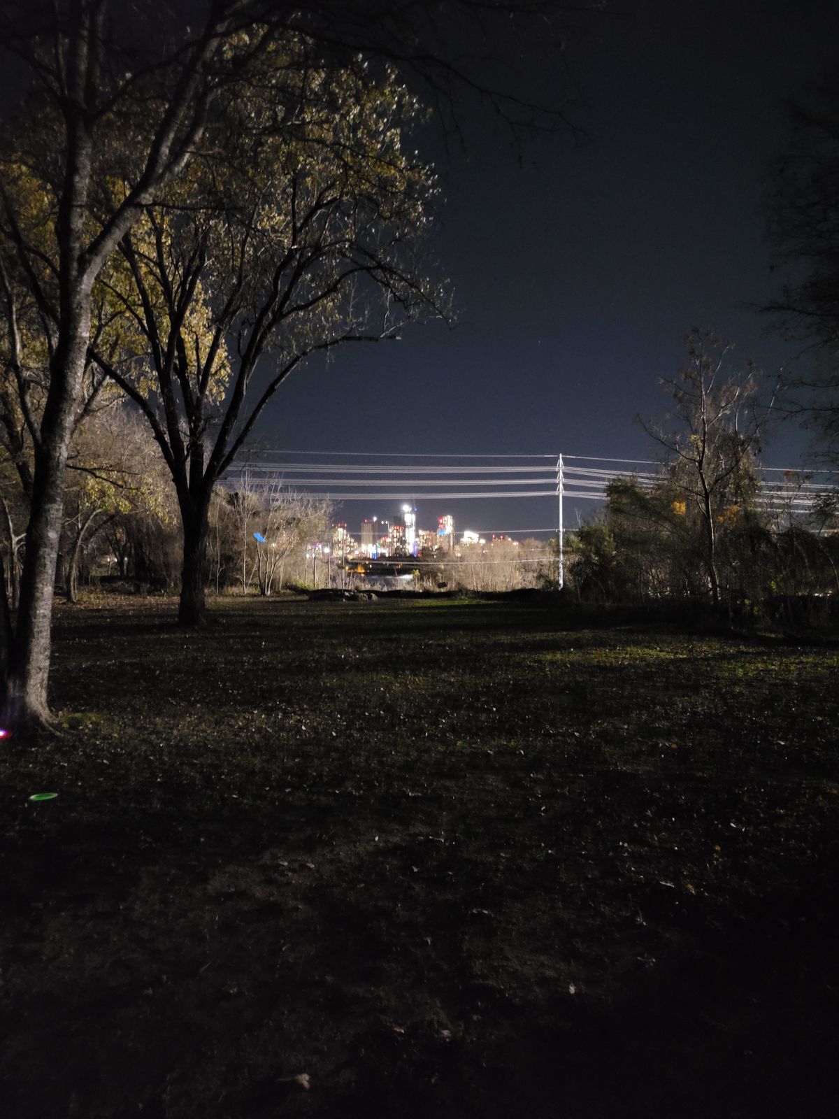 Halfway to 6 for a glow round with an Austin city skyline in the back.