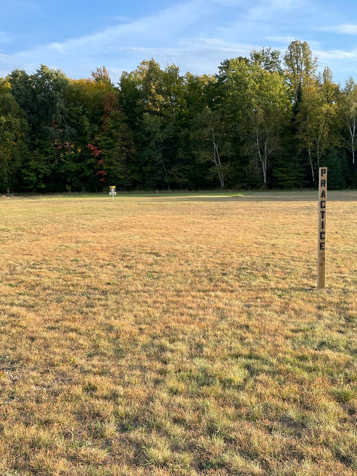 practice basket near parking lot