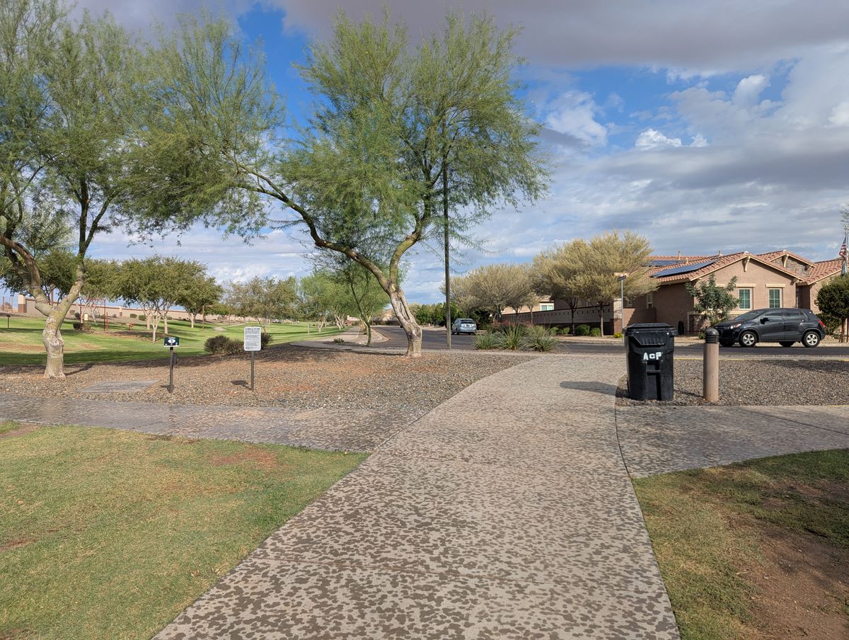 Hole 1 is near the corner of this road.