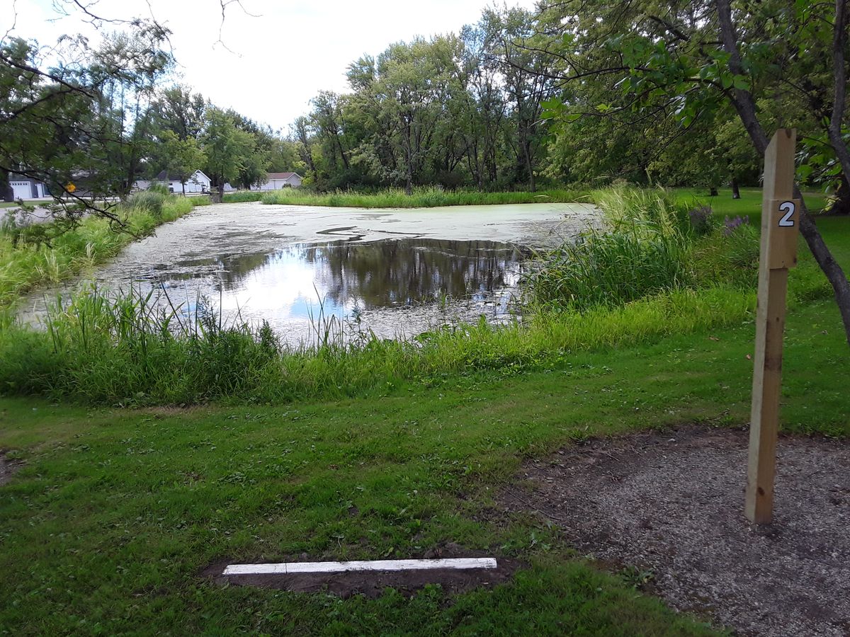 Hole 2 from tee. Signature hole.