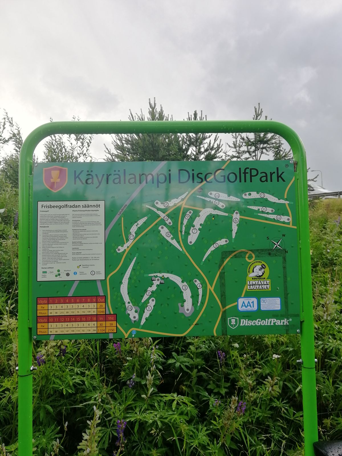 Ratakartta näkyy parkkipaikalta