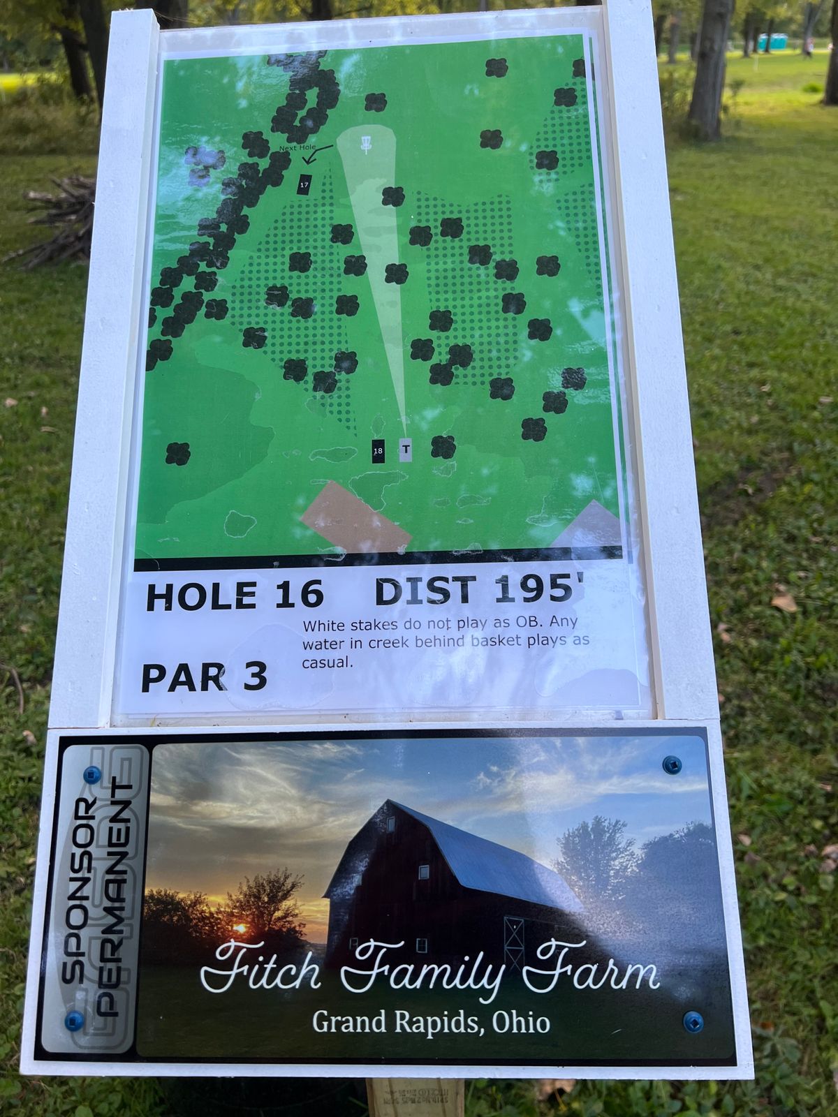 Hole 16 tee sign