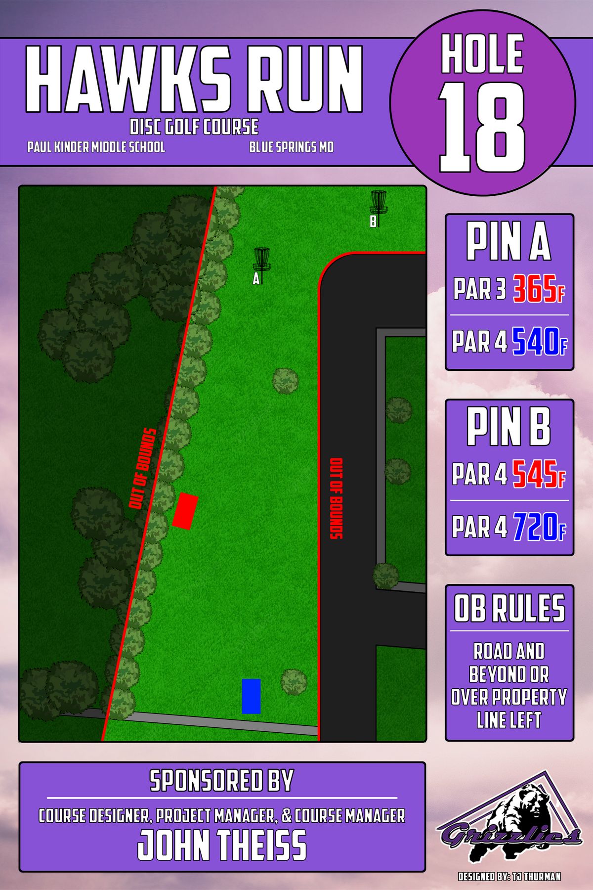 Hole 18 - Tee Sign