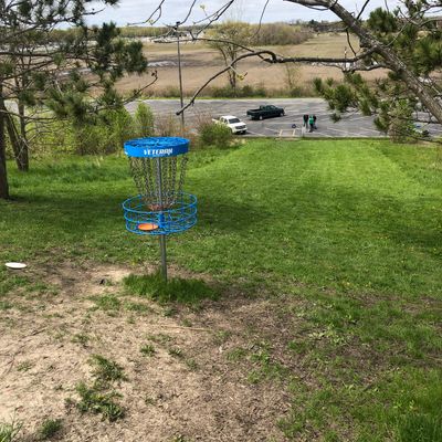 1st hole, elevation shot from the parking lot.