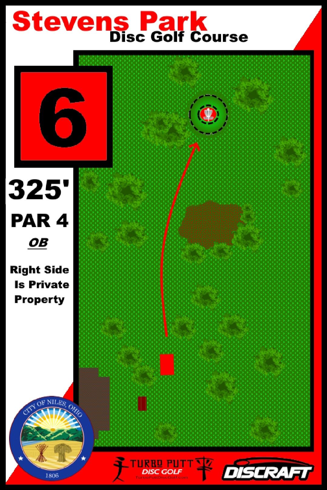 Hole 6 Red Tee Sign
