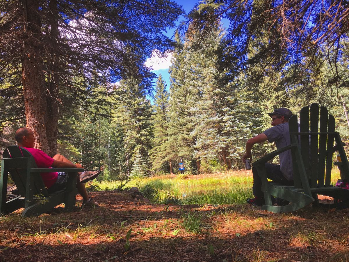 Relaxing by hole 10’s pond