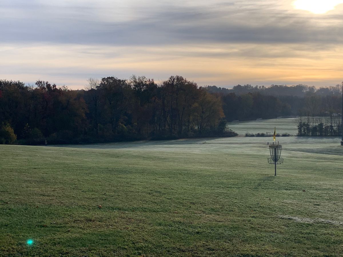Parking lot overlooking hole 3 gorgeous morning