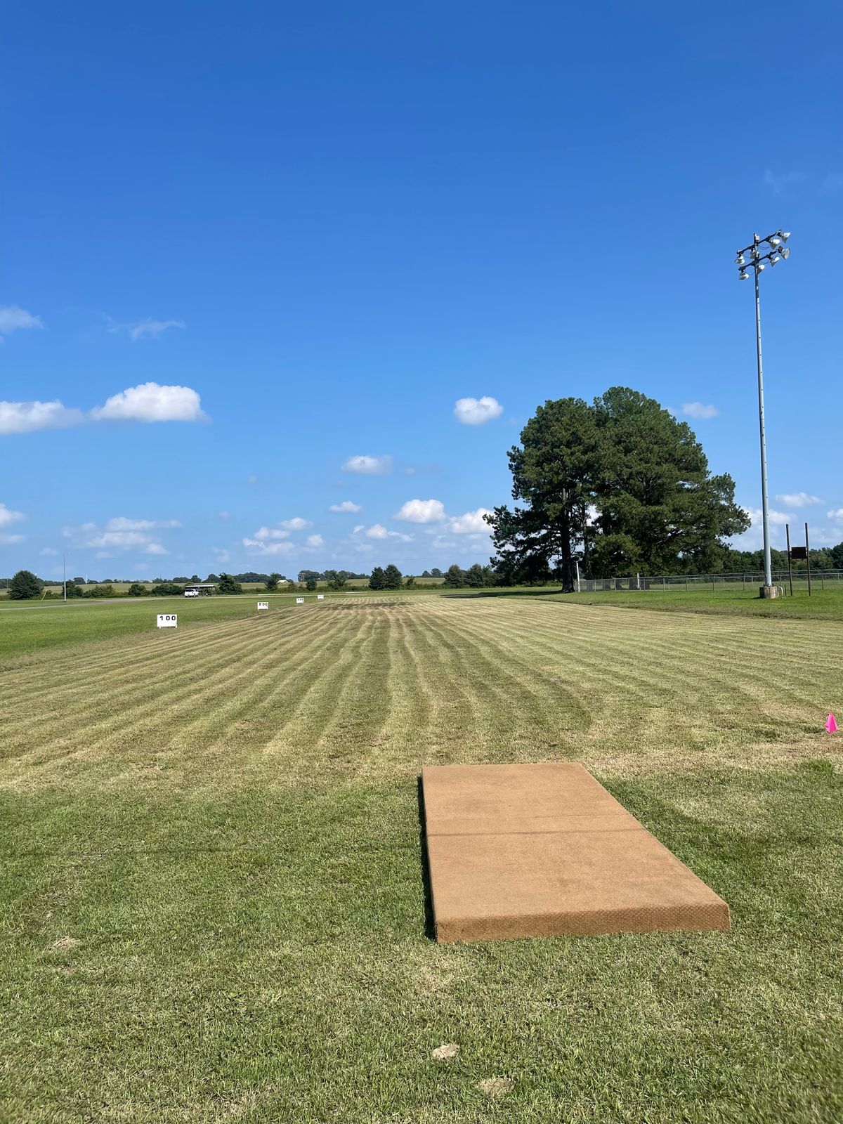 Driving Range is located between pavilion and softball field by hole 1