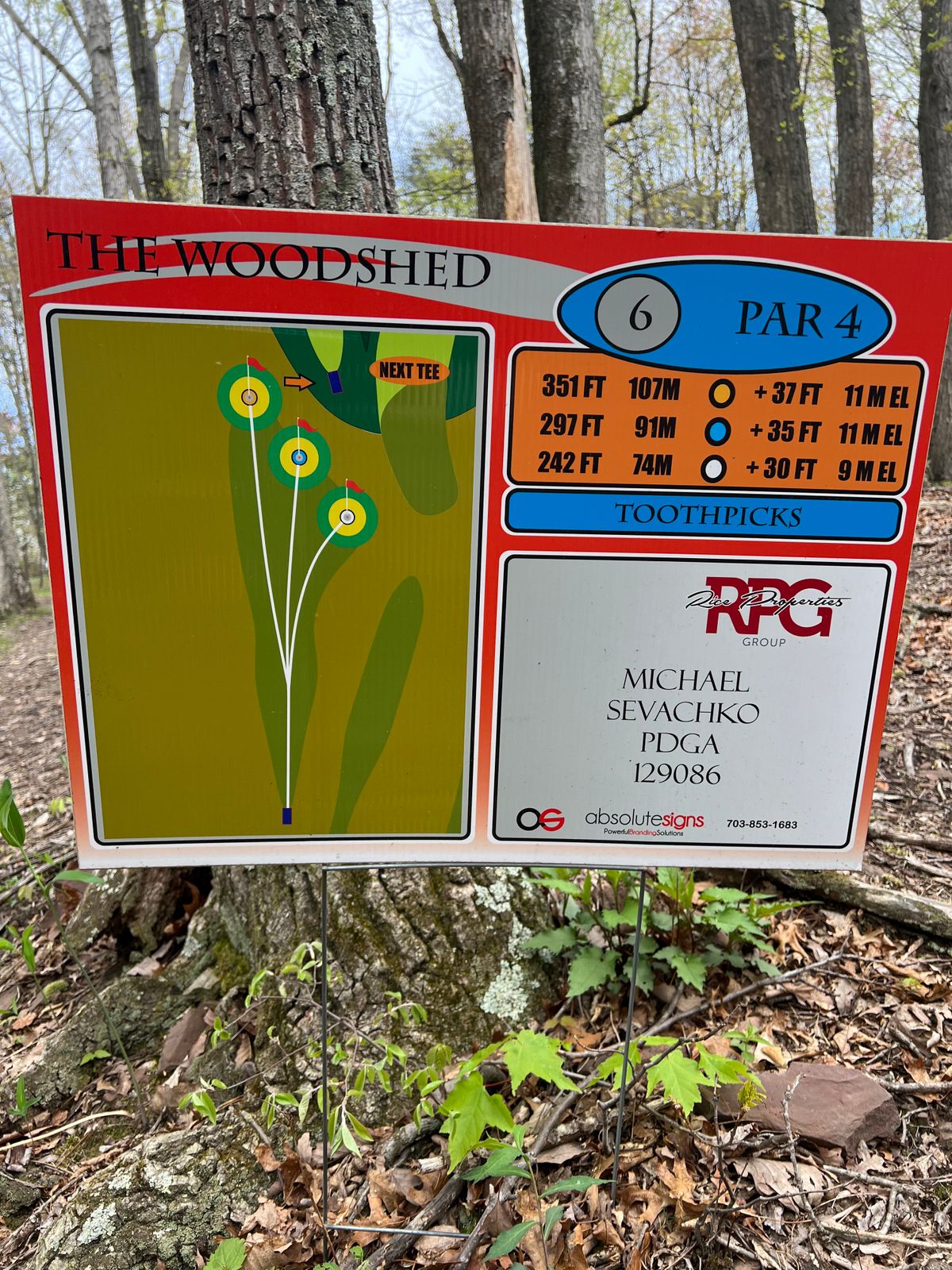 Hole #6 sign
