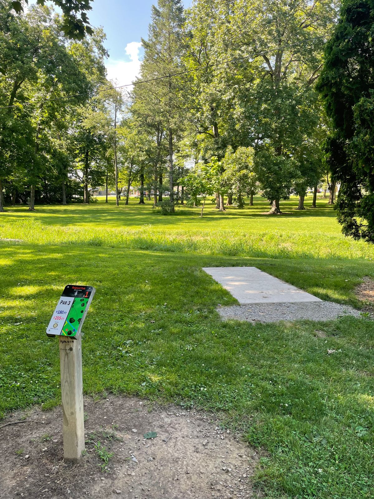 Hole #1 amateur tee pad and sign