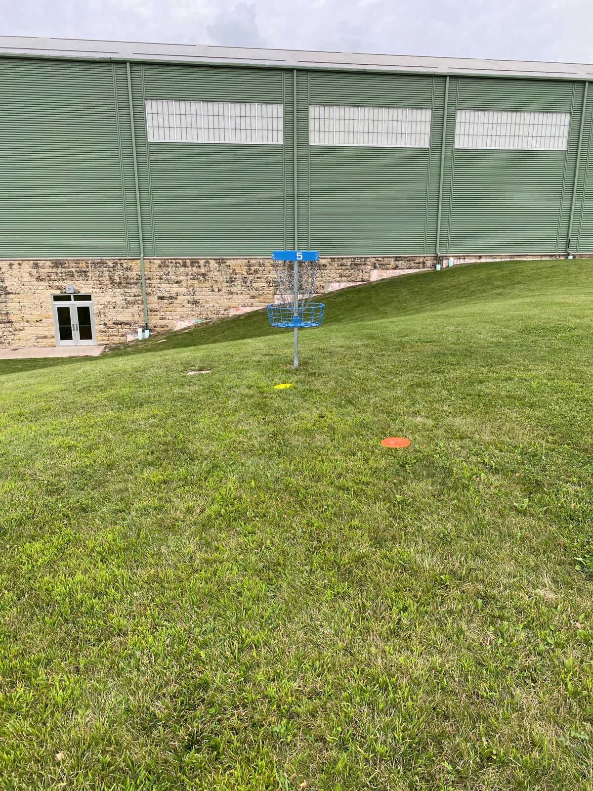 Hole 5 basket. Tee paver is by intersection next to hole 4 basket.