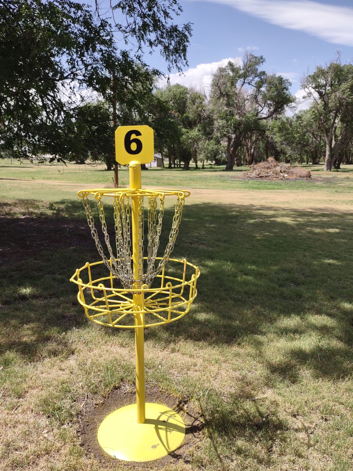 Located close to the bridge to the south.  #7 is on the distance NW of the brush pile and back in the trees by the central restrooms.