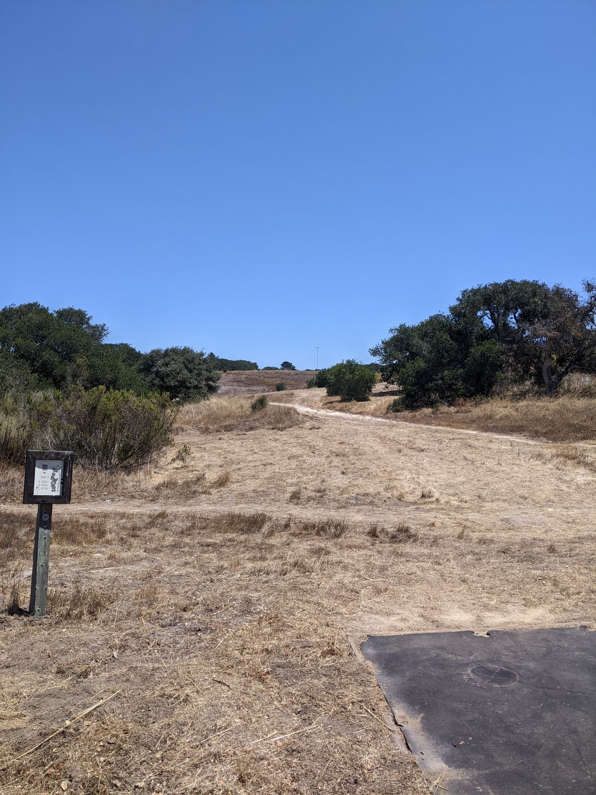 Tee pad. 3 locations, left, center, and right.