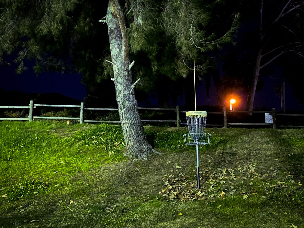 Hole 8, w the riser on the slope. ~365