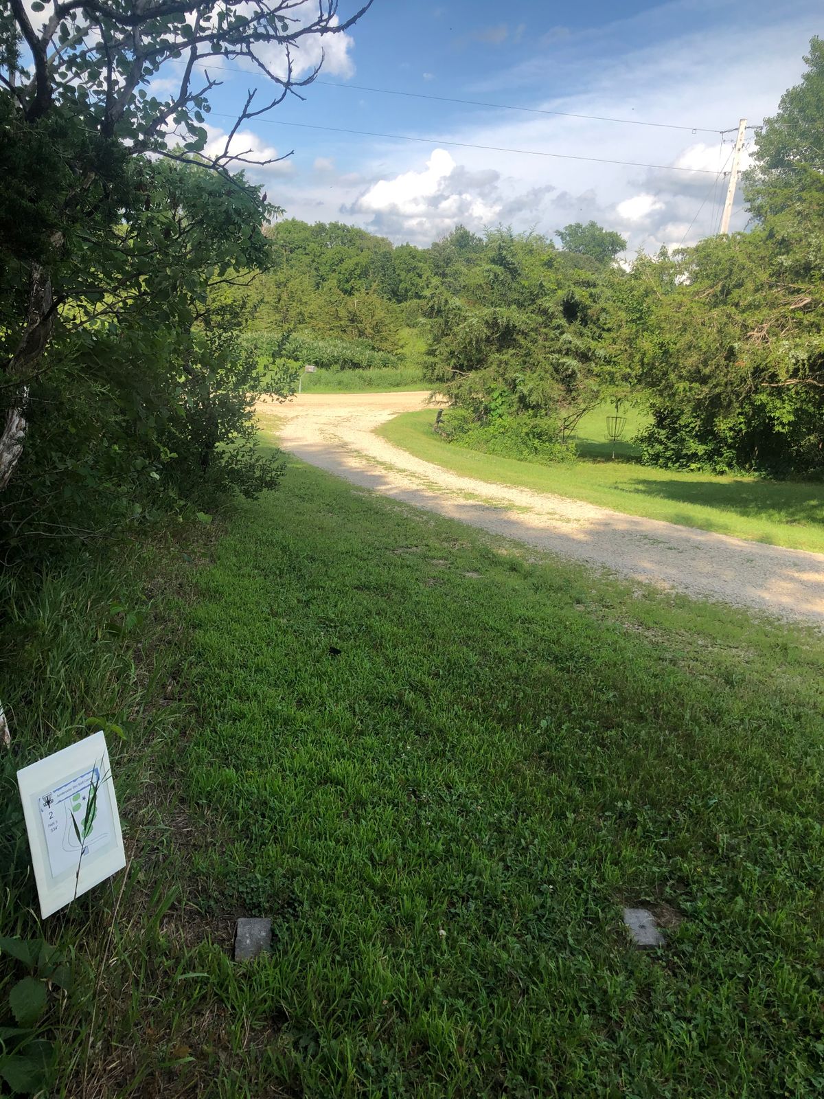Tee Hole 2 (in road no grass is OB, driveway OK)