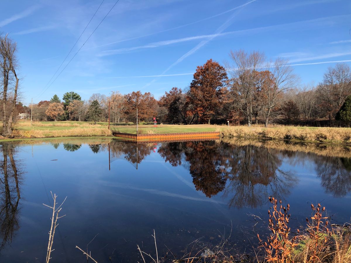 Hole #2 peninsula green - standing from #18 basket -island green