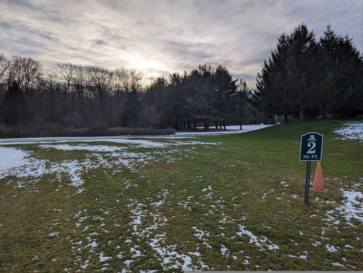 Hole 2 with OB fenced wetland left