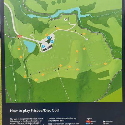 Course map, baskets are as advised on this map except for one by corner of soccer field by carpark which has been relocated to top of hill
