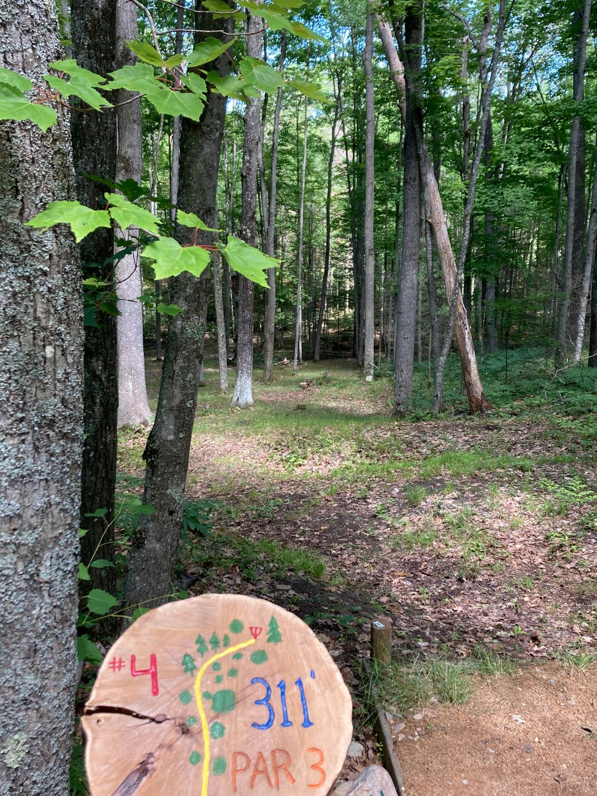Tee hole 4, Down hill and slight right.