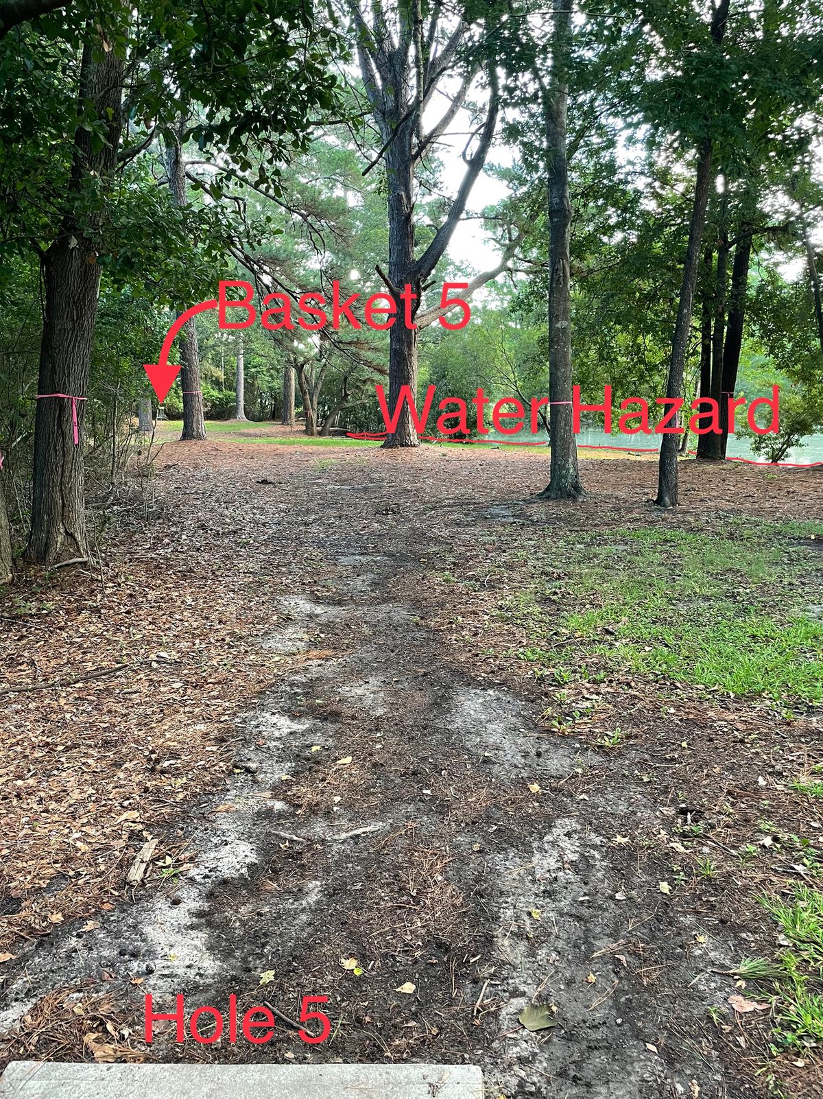 Hole 5 with water in play