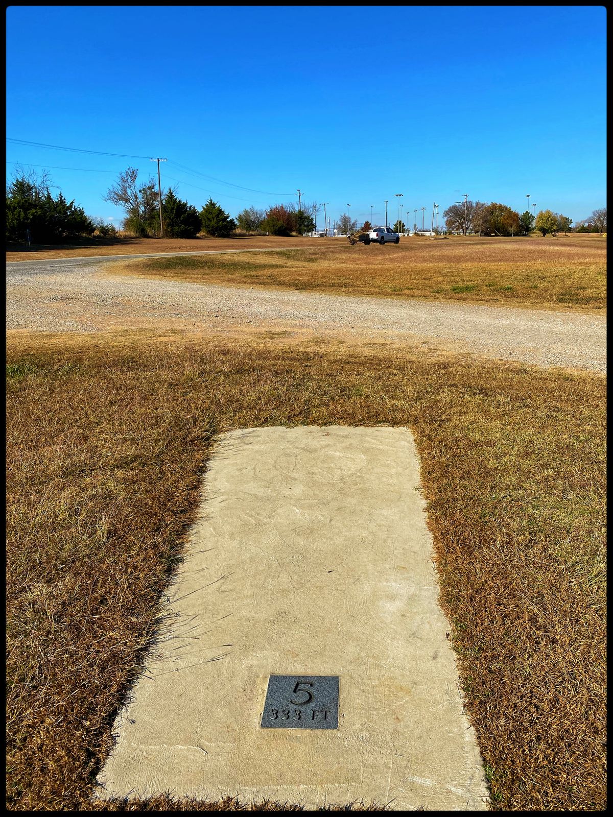 #5 Tee Throwing north across park road - occasional traffic