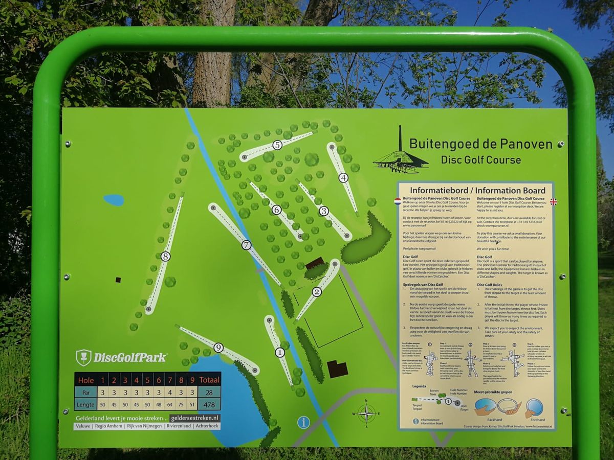 Map of the course layout and playing instructions