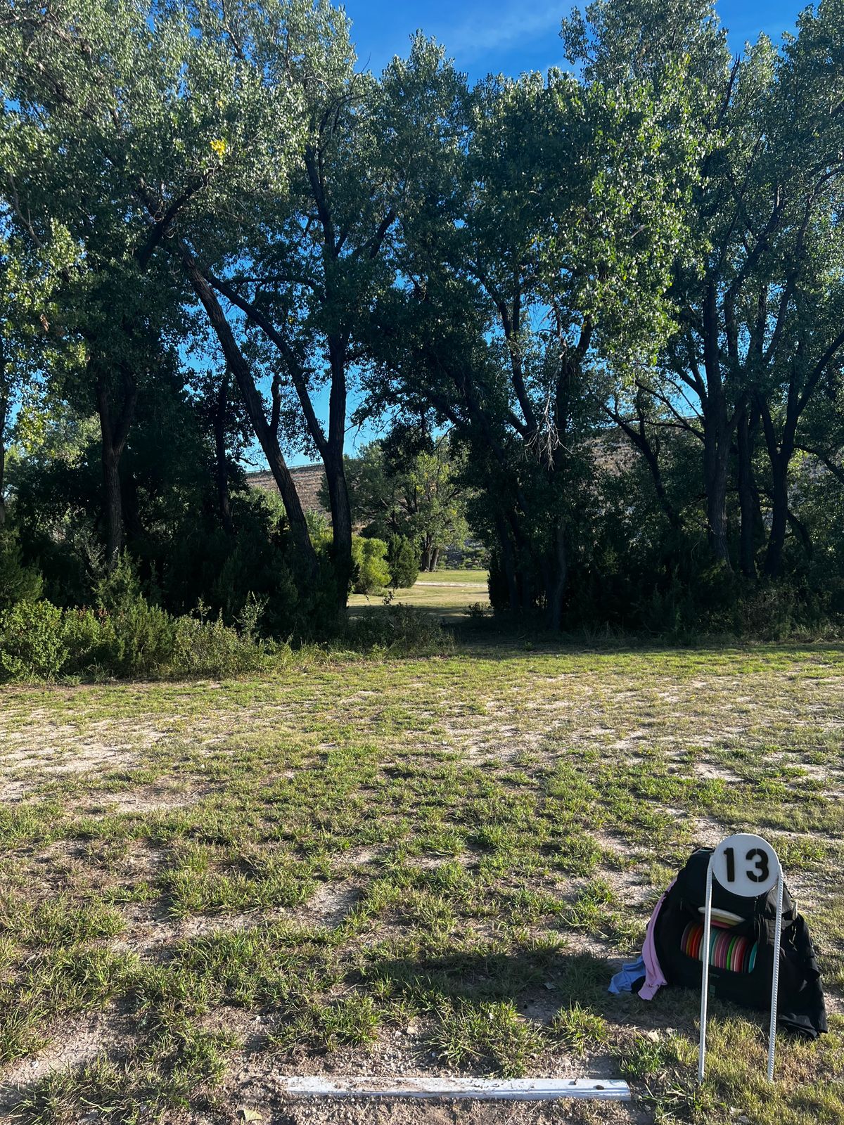 Tough gap to hit then it dog legs left on 13