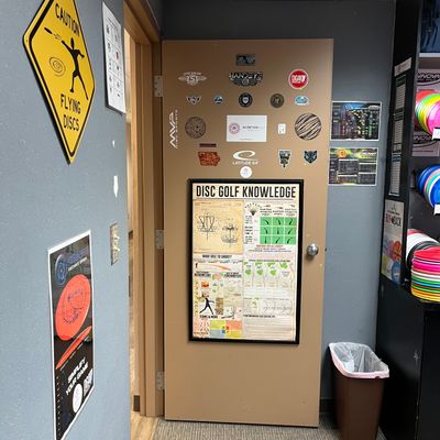 Door to the disc room from office.