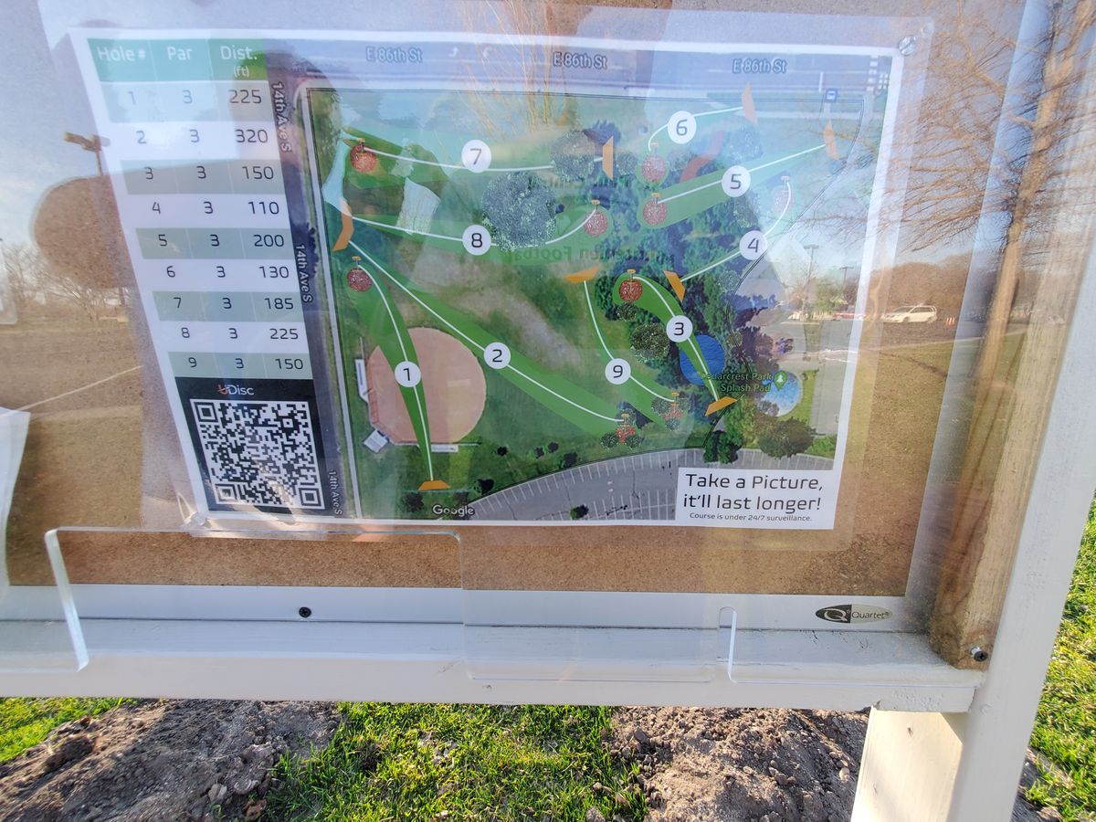 Course map. Starts by the ball field.