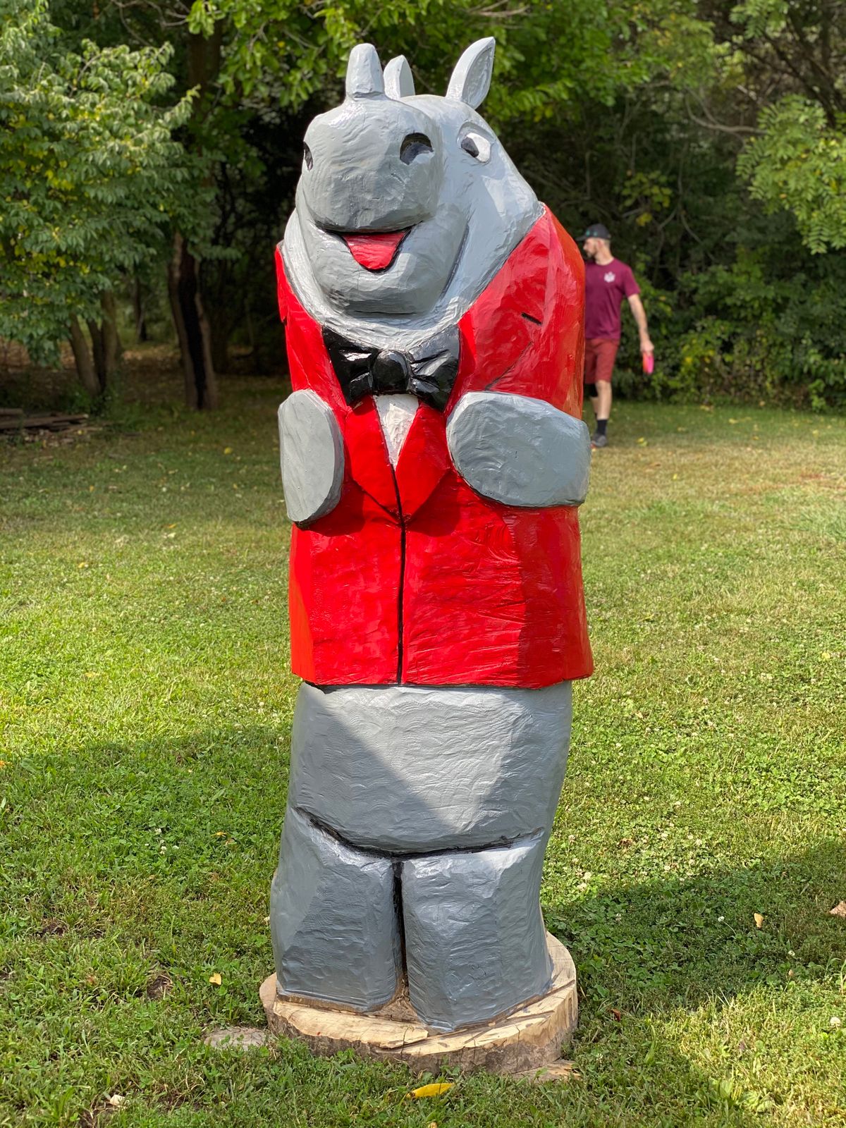 Fun statues near first teepad