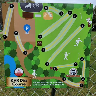 Little map of the course. Every hole is very short. Max distance 250 ft par 4 lol