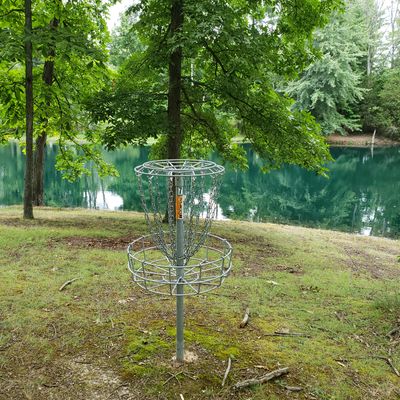 #7 Amateur Basket Approach, doesn't cross over the lake, unless you way over shoot it. #7 Pro Basket is directly across the lake from here.