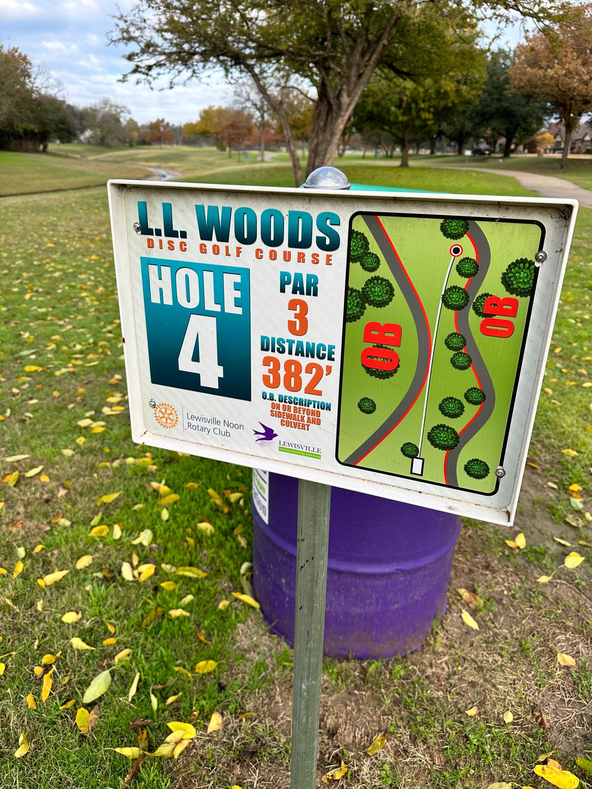 Hole 4 Tee Sign