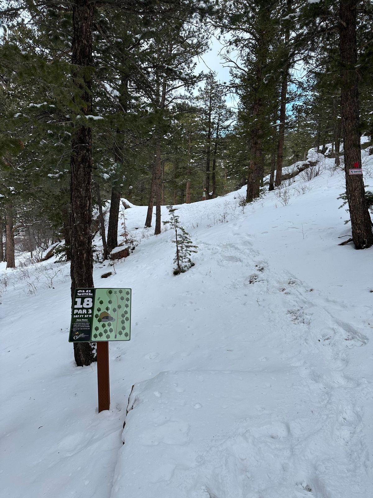 Hole 18 in snow